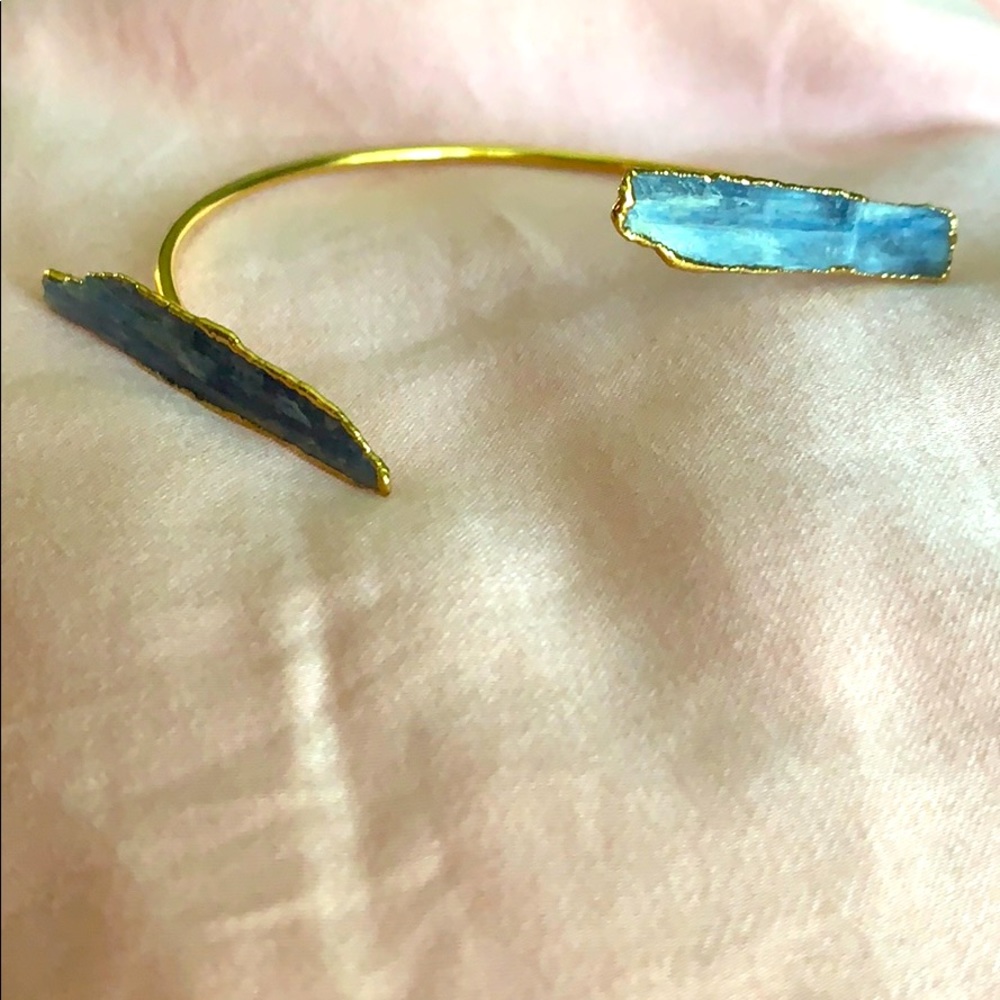 Cuff bracelet with blue stones new w out tags